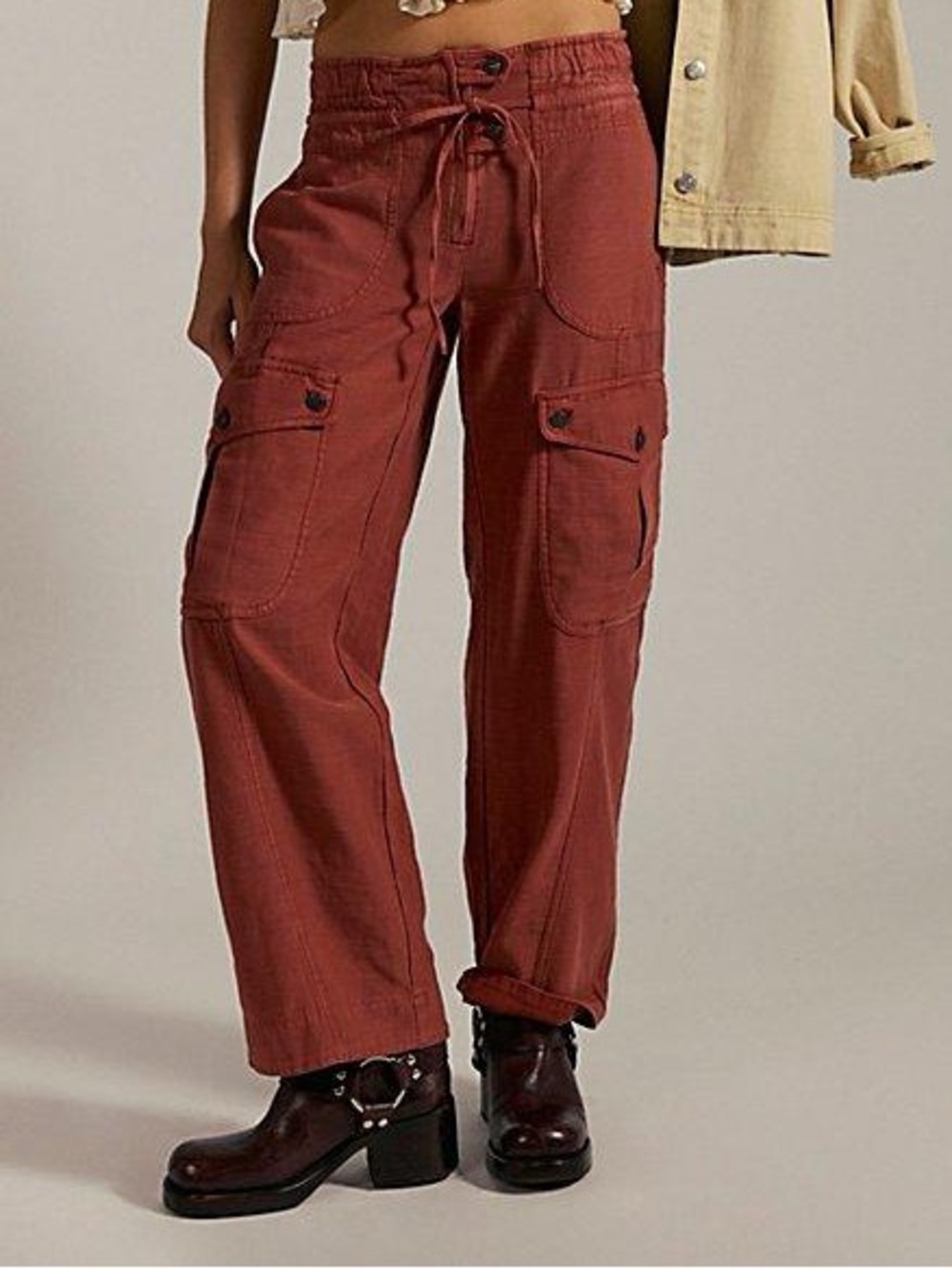 NWT FREE PEOPLE WE THE FREE Park Ave Pants | Spiced Rum/Terra Cotta MSRP $148
